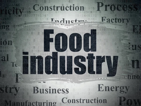 業界の概念: 食品業界でデジタルのデータ用紙の背景 — ストック写真