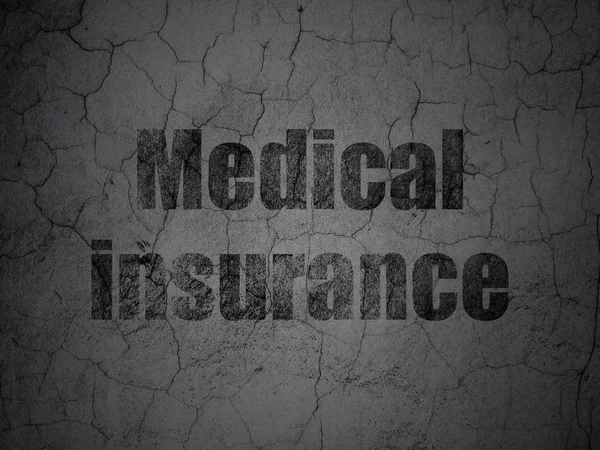 保険の概念: グランジ壁背景に医療保険 — ストック写真
