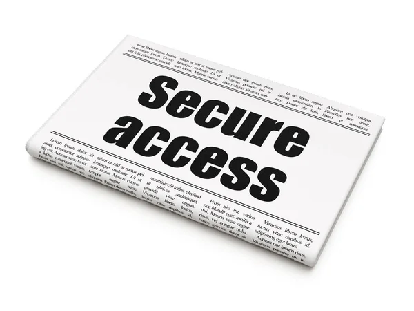 Концепция безопасности: заголовок газеты Secure Access — стоковое фото