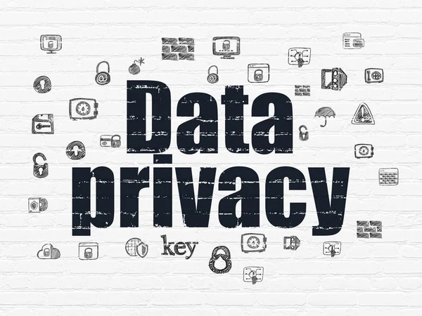Datenschutzkonzept: Datenschutz vor dem Hintergrund der Mauer — Stockfoto