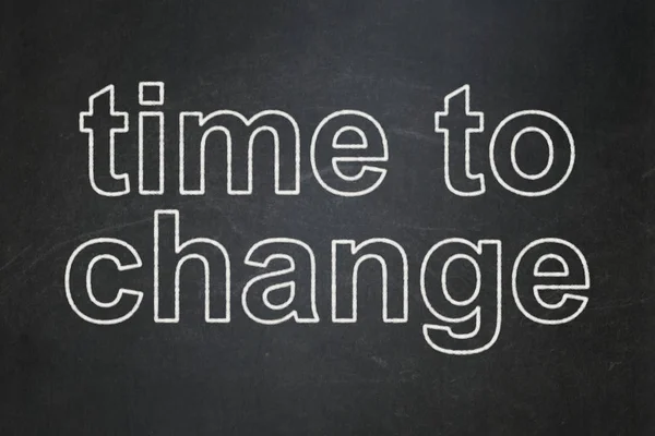 Pojem o čase: čas na změnu na tabuli pozadí — Stock fotografie