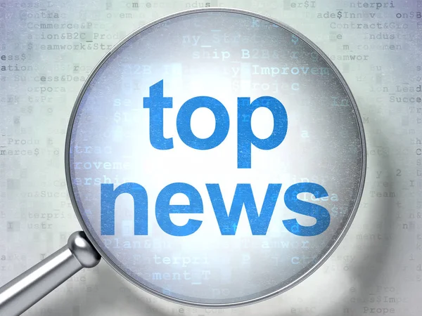 News concept : Top News avec verre optique — Photo