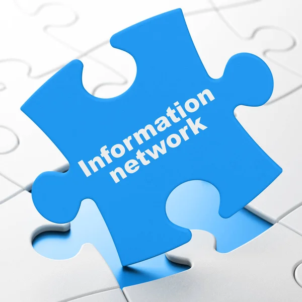Informatie concept: netwerk voor informatie over puzzel achtergrond — Stockfoto