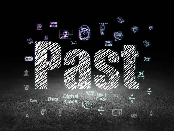 Pojem o čase: minulost v temné místnosti grunge — Stock fotografie