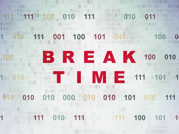 Time concept: Break Time on Digital Data Paper background