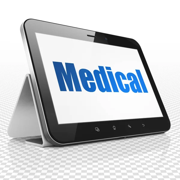 Conceito de medicina: Tablet Computer com médico em exibição — Fotografia de Stock