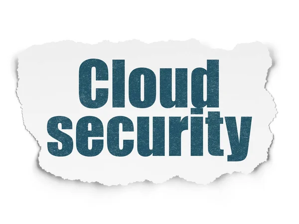Cloud-Technologie-Konzept: Cloud-Sicherheit auf zerrissenem Papier — Stockfoto