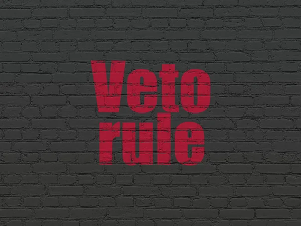 Concept politique : Veto Règle sur fond de mur — Photo