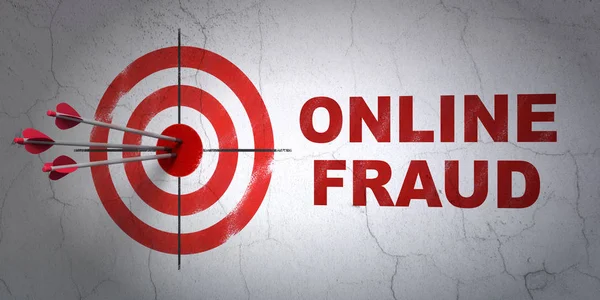 Safety concept: target and Online Fraud on wall background — Stock Photo, Image
