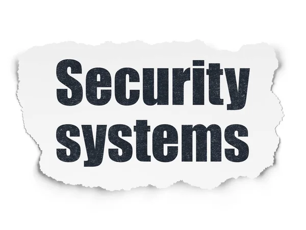 Bescherming concept: beveiligingssystemen op gescheurd papier achtergrond — Stockfoto