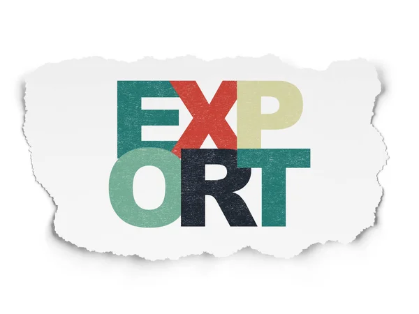 Affärsidé: exportera på sönderrivet papper bakgrund — Stockfoto
