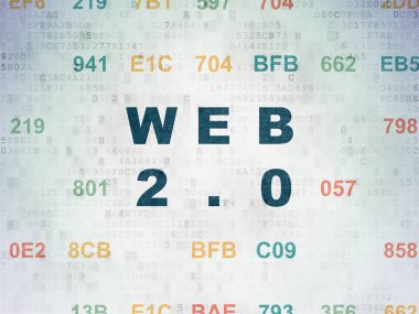 Web Tasarım: Web 2.0 dijital veri kağıt arka plan üzerinde