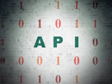 Yazılım kavramı: API dijital veri kağıt arka plan üzerinde