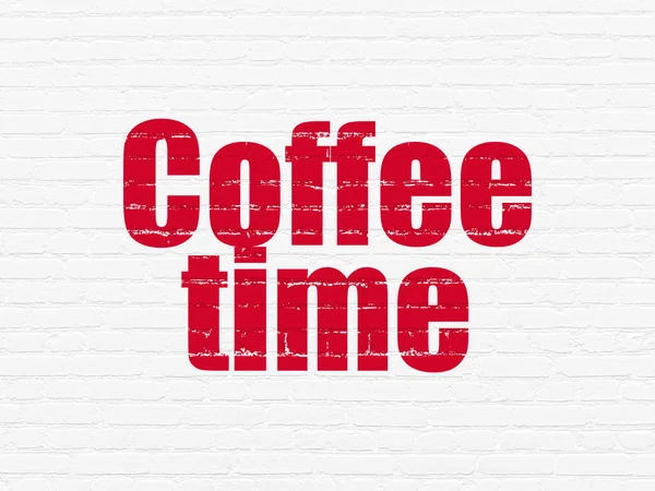 Concetto di tempo: Coffee Time sullo sfondo della parete — Foto Stock