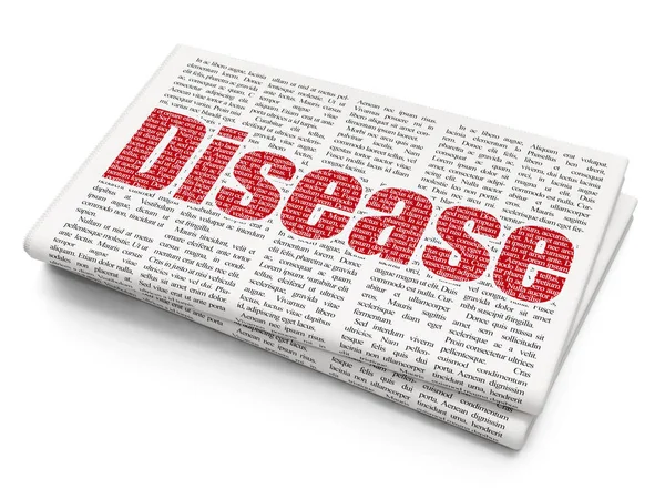 Concetto di medicina: Malattia su sfondo di giornale — Foto Stock