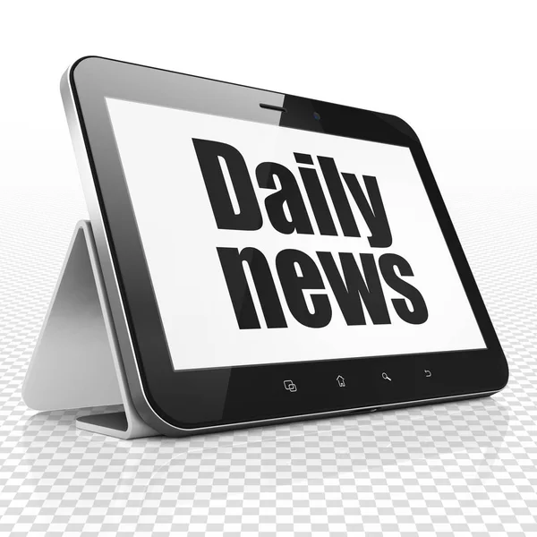 Concept d'actualités : Tablet Computer avec Daily News à l'écran — Photo