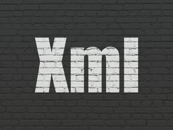 Conceito de programação: Xml no fundo da parede — Fotografia de Stock