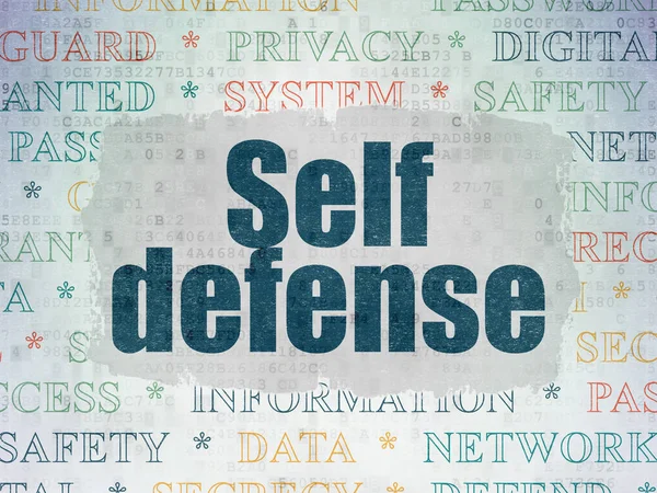 Veiligheidsconcept: zelfverdediging op digitale Data-Paper achtergrond — Stockfoto