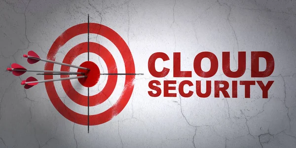 Veiligheidsconcept: target en Cloud Security op muur achtergrond — Stockfoto