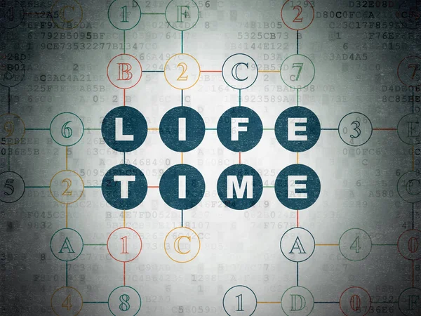 Tijd concept: Life Time op digitale Data-Paper achtergrond — Stockfoto