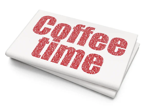 Concetto di tempo: Coffee Time su sfondo Blank Newspaper — Foto Stock