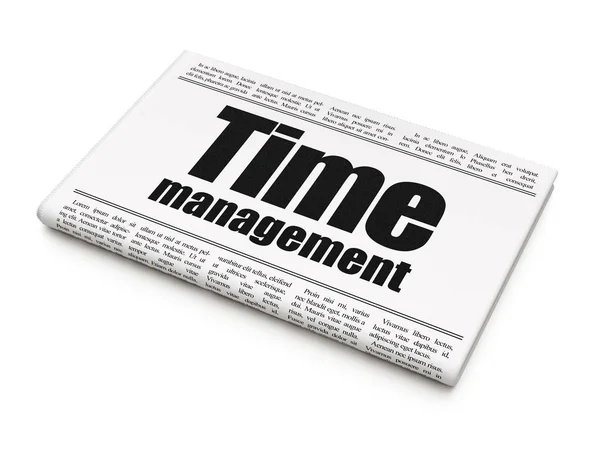 Tidslinje begrepp: tidningsrubrik Time Management — Stockfoto