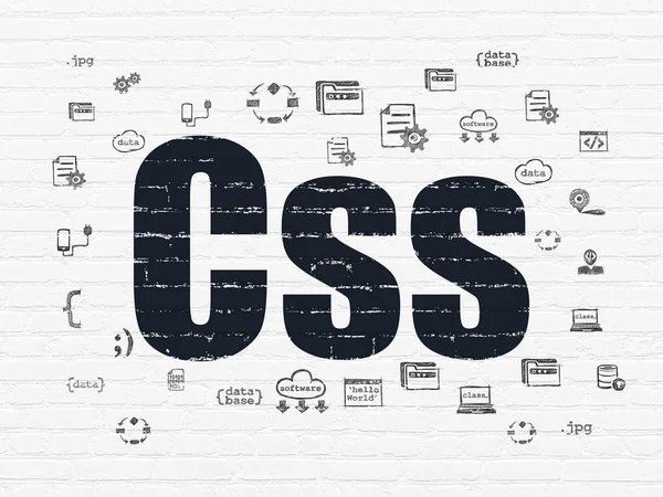 แนวคิดของซอฟต์แวร์: Css บนพื้นหลังผนัง — ภาพถ่ายสต็อก