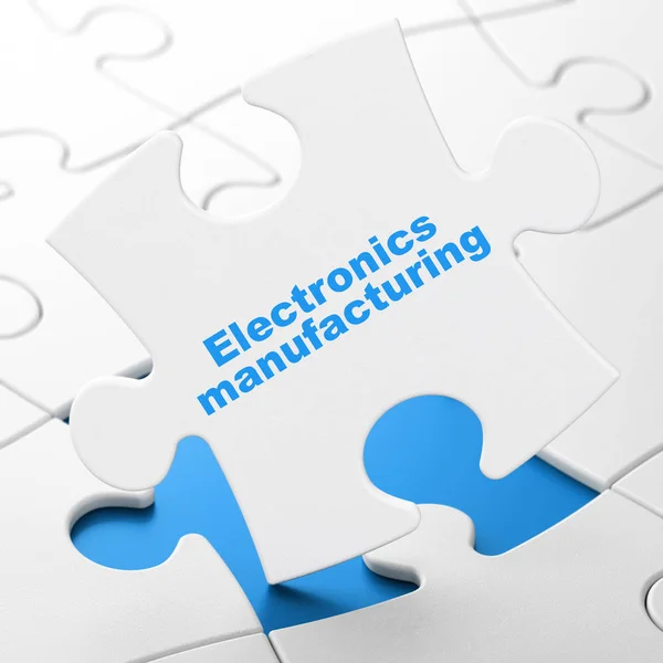 Manufacuring concept: Electronics Manufacturing op puzzel achtergrond — Stockfoto