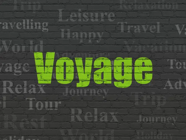 Toerisme concept: Voyage op muur achtergrond — Stockfoto