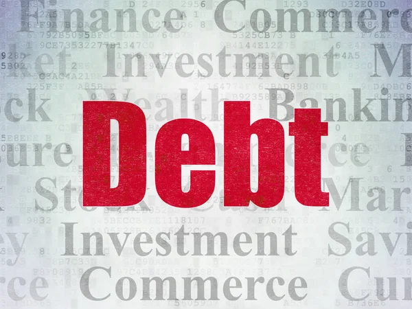 Bankovní koncepce: dluh na digitální Data papírové pozadí — Stock fotografie