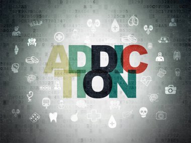 Sağlık kavramı: dijital veri kağıt arka plan bağımlılığı