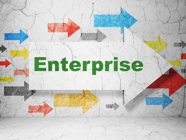 Business concept: freccia con Enterprise su sfondo grunge wall — Foto Stock