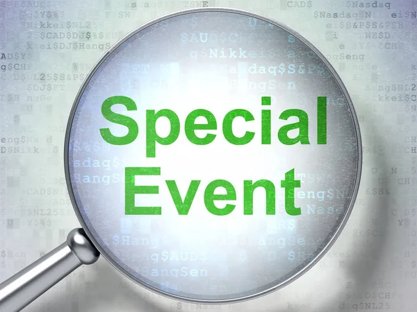Finance concept: Special Event with optical glass — Stock Photo, Image