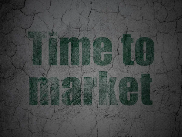 Pojęcie czasu: czas na rynku na tle ściany grunge — Zdjęcie stockowe