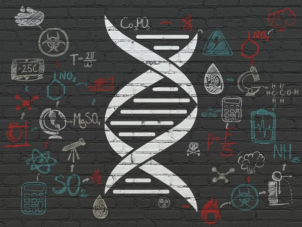 Concept scientifique : ADN sur fond de mur — Photo