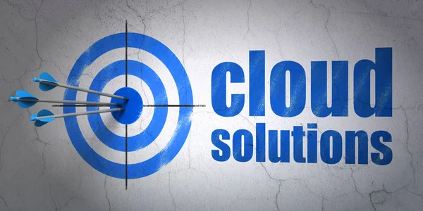 Concept Cloud Computing : cibles et solutions Cloud sur fond de mur — Photo