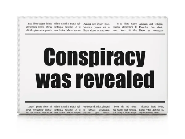 Concepto político: el titular del periódico Conspiración fue revelada —  Fotos de Stock
