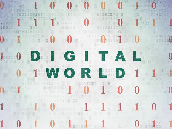 Informationskonzept: Digitale Welt auf digitalem Datenpapier — Stockfoto