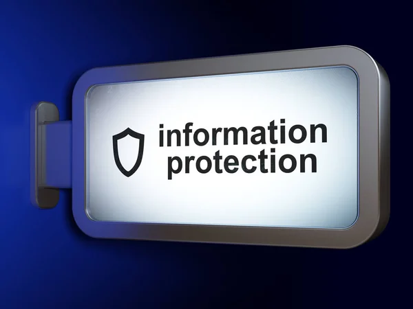 Concepto de seguridad: Protección de la información y Escudo contorneado en el fondo de la valla —  Fotos de Stock