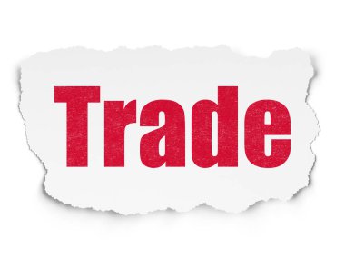 Ekonomi kavramı: yırtık kağıt arka plan üzerinde ticaret