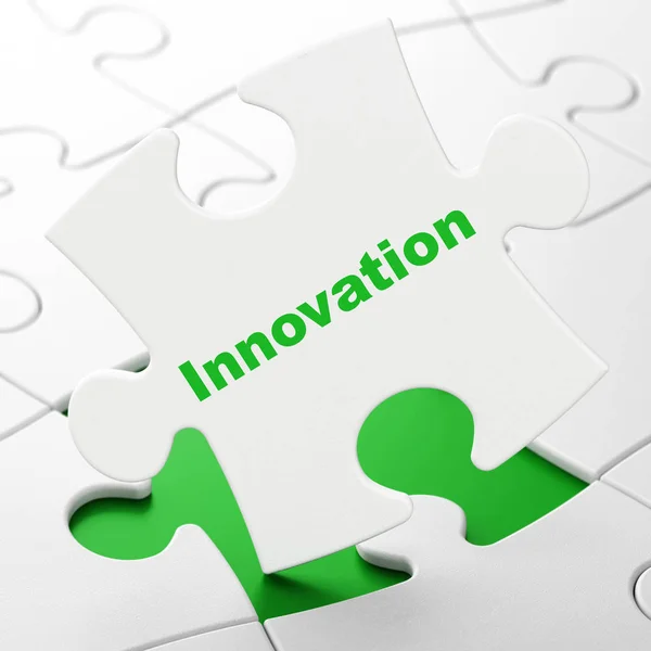Conceito de negócio: Inovação em fundo de quebra-cabeça — Fotografia de Stock