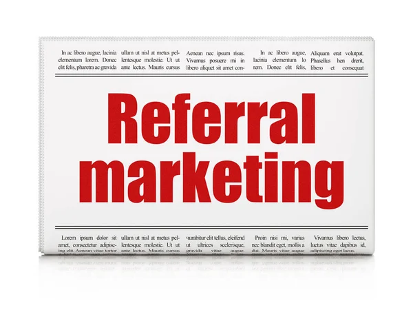 Concetto di marketing: titolo del giornale Referral Marketing — Foto Stock