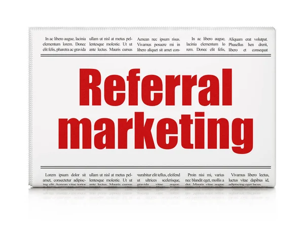 Concept de marketing : titre du journal Referral Marketing — Photo