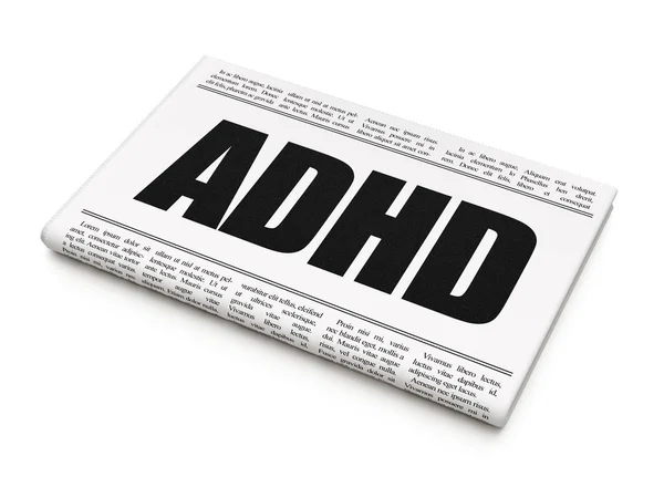Concetto di salute: titolo del giornale ADHD — Foto Stock