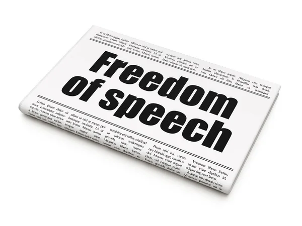 政治概念: 言論の自由の新聞の見出し — ストック写真