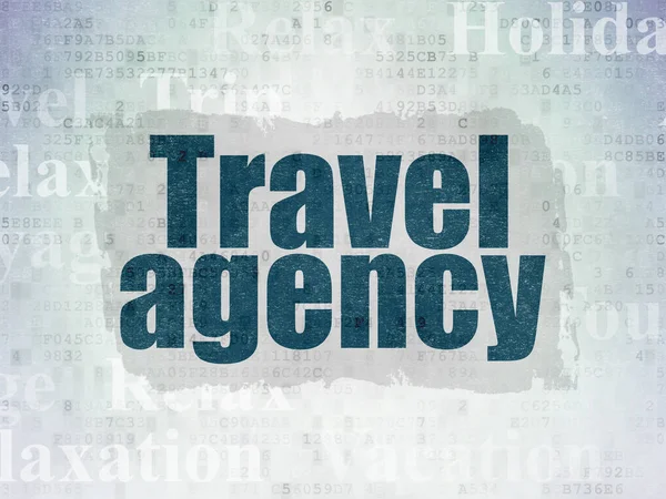 Vakantie concept: reisbureau op digitale Data-Paper achtergrond — Stockfoto