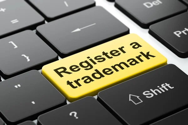 Law concept: Register A Trademark on computer keyboard background — Stock Photo, Image