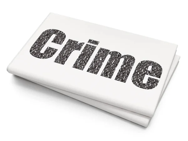 Concetto di sicurezza: crimine su sfondo Blank Newspaper — Foto Stock