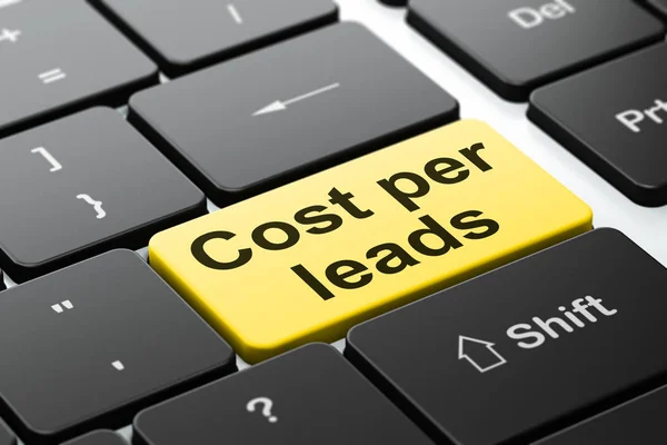 Business concept: Cost Per Leads on computer keyboard background — Stock Photo, Image