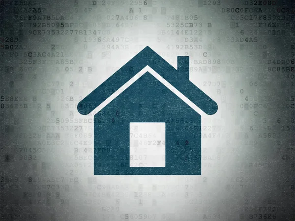 Conceptul de afaceri: Home on Digital Data Paper background — Fotografie, imagine de stoc